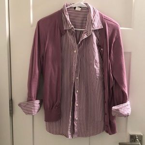 Jcrew button up blouse and cardigan purple set